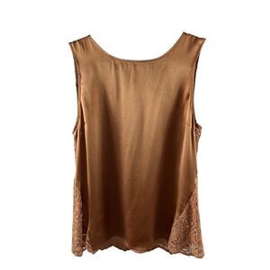 Sundance Silk Blend Paisley Lace Overlay Shell Tank Top Small Feminine Cottage